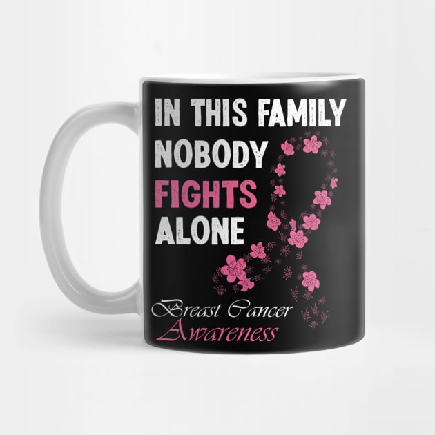 In This Family No One Fight Alone Breast Cancer Awareness by Swagmart